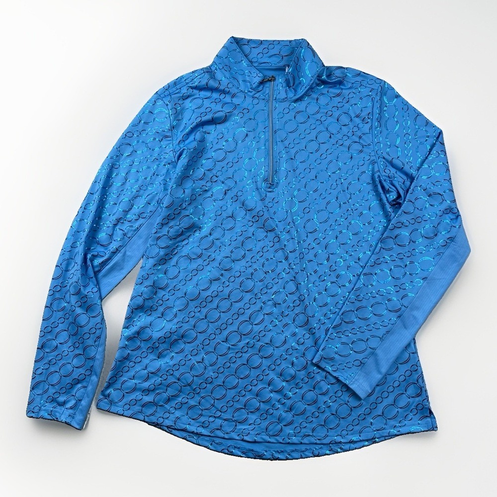 SAN SOLEIL Pullover Womens Medium Blue 1/4 Zip UV 50+ Cooling Shirt Golf Tennis